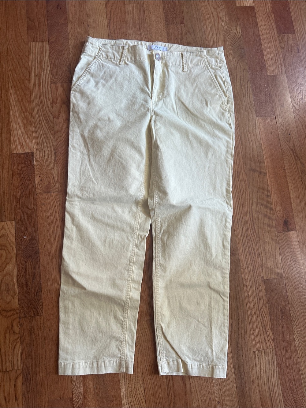 Women’s Loft Classic Pale Yellow Chino Pants